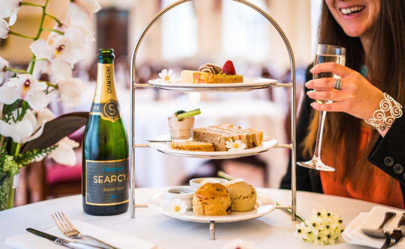 Afternoon tea with champagne at The Pump Room restaurant